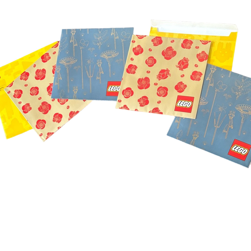 LEGO Botanical Wrapping Paper 4 Sheets Rose & Floral Gift Wrap Set